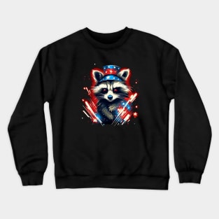 Magic raccoon proudly American Flag Crewneck Sweatshirt